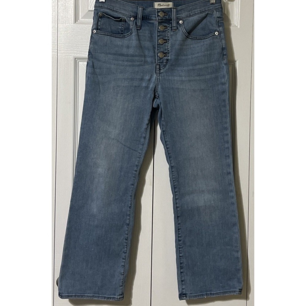Madewell Women's Cali Demi-Boot High Rise Button Fly Cropped Jean‎ SZ 27 (28x26) - Picture 10 of 11